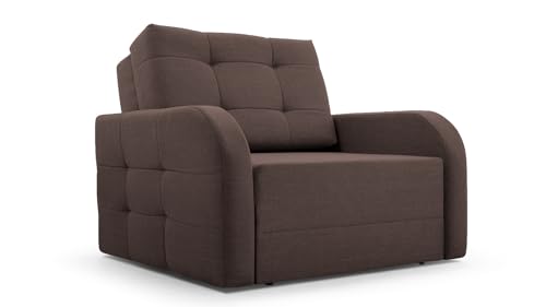 Schlafsessel mit Bettfunktion Schlafsofa mit Bettkasten Sessel mit Schlaffunktion Klein und Gemütlich Sofa Couch Gästebett Klappbar Relaxsessel mit Liegefunktion MOEBLO Kindersofa Porto 80 (Braun) von mb-moebel