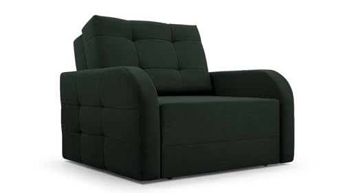 Schlafsessel mit Bettfunktion Schlafsofa mit Bettkasten Sessel mit Schlaffunktion Klein und Gemütlich Couch Gästebett Klappbar Relaxsessel mit Liegefunktion MOEBLO Kindersofa Porto 80 (Dunkelgrün) von mb-moebel