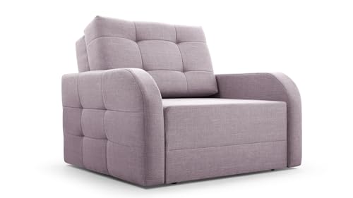 Schlafsessel mit Bettfunktion Schlafsofa mit Bettkasten Sessel mit Schlaffunktion Klein und Gemütlich Sofa Couch Gästebett Klappbar Relaxsessel mit Liegefunktion MOEBLO Kindersofa Porto 80 (Hellrosa) von mb-moebel