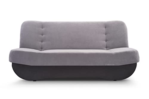 mb-moebel Sofa mit Schlaffunktion und Bettkasten, Kippsofa Schlafsofa Clic-Clack Couch für Wohnzimmer Federkern Sofagarnitur Polstersofa 192x90x87 cm - PAFOS (Grau + Anthrazit - SORO 90 + Soro 100) von E-MEUBLES