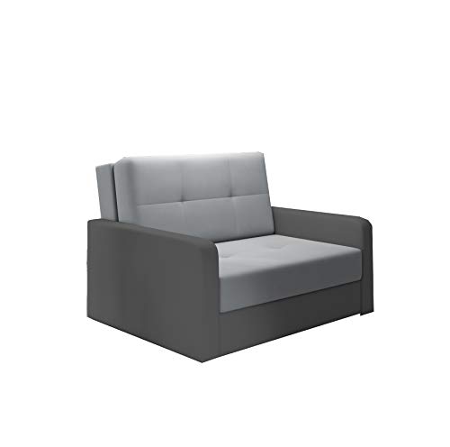 mb-moebel kleines Sofa mit Schlaffunktion und Bettkasten Schlafsessel Gästebett Jugendsessel Couch Bettsofa ERIK02 (Bahama 31 + Bahama 35) von mb-moebel