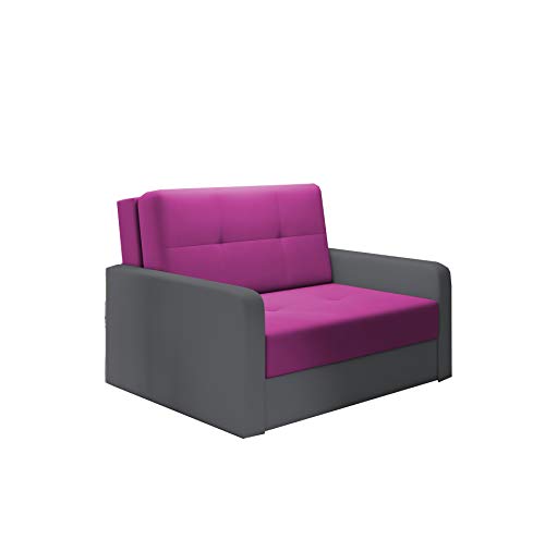 mb-moebel kleines Sofa mit Schlaffunktion und Bettkasten Schlafsessel Gästebett Jugendsessel Couch Bettsofa ERIK02 (Shaggy 14 + Soft 29) von mb-moebel