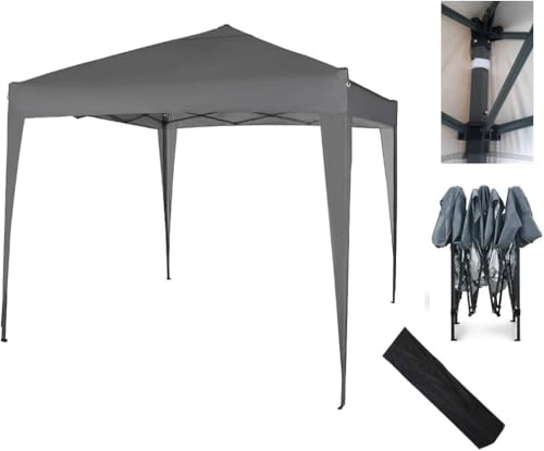 2x2m Pavillon, Gartenpavillon, Faltpavillon, Festzelt, Partyzelt mit silberfarbener Schutzschicht, (Grau) von mcc direct