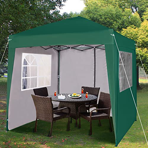 mcc direct 2 x 2 m wasserdichter Pop-Up-Pavillon Falt-Pavillon mit silberfarbener Schutzschicht 4 Seitenwände WS (Grün) von mcc direct