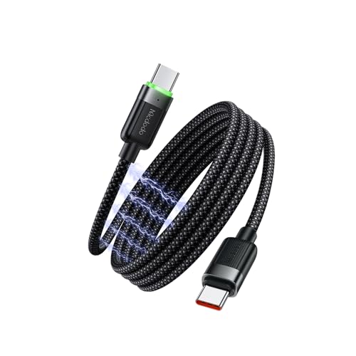 mcdodo Magnetisches USB C Kabel 60W LED Nylonspirale Typ-C-Schnellladekabel kompatibel mit iPhone 15 Galaxy S24 S23 MacBook Air M2 iPad Pro 12.9 von mcdodo