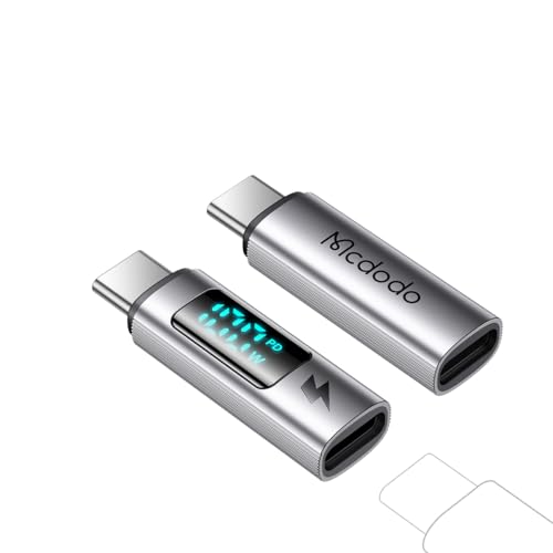 mcdodo USB C Lightning Adapter 100W Adapter USB C Schnellladung und Datenübertragung mit LED Display für iPhone15/15 Pro/15 Pro MAX, Samsung Galaxy S23/S22 (USB C auf USB C-100W) von mcdodo