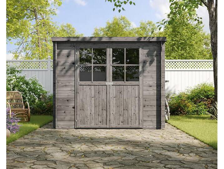Gartenhaus Boston 240 x 240 cm mit Imprägnierung in Anthrazit von mcgarden24