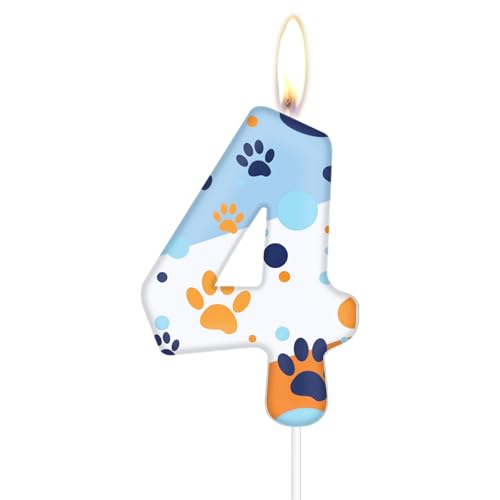 Farbige Hund-Themen Geburtstag Kerzen, 4 Jahr Geburtstag Kuchen Dekoration Kerzen, Farb-Dunkel-Themen Party Dekoration Kerzen für Jungen und Mädchen Farbige Hund-Themen Geburtstag Kerzen, 4 Jahr Geburtstag Kuchen Dekoration Kerzen, Farb-Dunkel-Themen Party Dekoration Kerzen für Jungen und Mädchen von mciskin