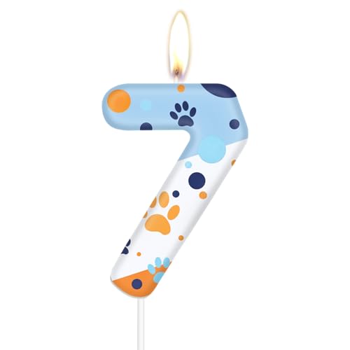 Farbige Hund-Themen Geburtstag Kerzen, 7 Jahr Geburtstag Kuchen Dekoration Kerzen, Farb-Dunkel-Themen Party Dekoration Kerzen für Jungen und Mädchen Farbige Hund-Themen Geburtstag Kerzen, 7 Jahr Geburtstag Kuchen Dekoration Kerzen, Farb-Dunkel-Themen Party Dekoration Kerzen für Jungen und Mädchen von mciskin