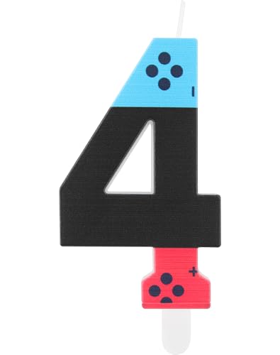 Geburtstagskerze mit Spielkontroller, Gaming-Party-Kerze, für Jungen und Mädchen 4th Geburtstagdekorationen, Blaue rote Zahl 4 Kerze, Spiel-Controller-Kuchenaufsatz für Geburtstagsdekorationen Geburtstagskerze mit Spielkontroller, Gaming-Party-Kerze, für Jungen und Mädchen 4th Geburtstagdekorationen, Blaue rote Zahl 4 Kerze, Spiel-Controller-Kuchenaufsatz für Geburtstagsdekorationen von mciskin