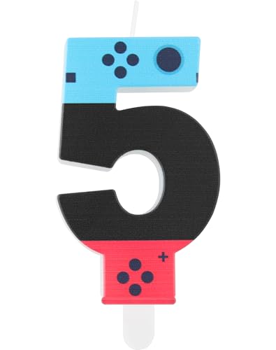 Geburtstagskerze mit Spielkontroller, Gaming-Party-Kerze, für Jungen und Mädchen 5th Geburtstagdekorationen, Blaue rote Zahl 5 Kerze, Spiel-Controller-Kuchenaufsatz für Geburtstagsdekorationen Geburtstagskerze mit Spielkontroller, Gaming-Party-Kerze, für Jungen und Mädchen 5th Geburtstagdekorationen, Blaue rote Zahl 5 Kerze, Spiel-Controller-Kuchenaufsatz für Geburtstagsdekorationen von mciskin