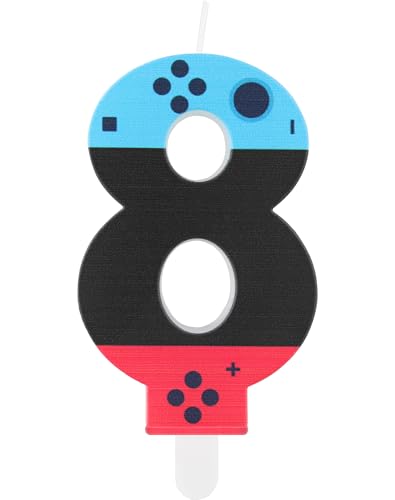 Geburtstagskerze mit Spielkontroller, Gaming-Party-Kerze, für Jungen und Mädchen 8th Geburtstagdekorationen, Blaue rote Zahl 8 Kerze, Spiel-Controller-Kuchenaufsatz für Geburtstagsdekorationen Geburtstagskerze mit Spielkontroller, Gaming-Party-Kerze, für Jungen und Mädchen 8th Geburtstagdekorationen, Blaue rote Zahl 8 Kerze, Spiel-Controller-Kuchenaufsatz für Geburtstagsdekorationen von mciskin