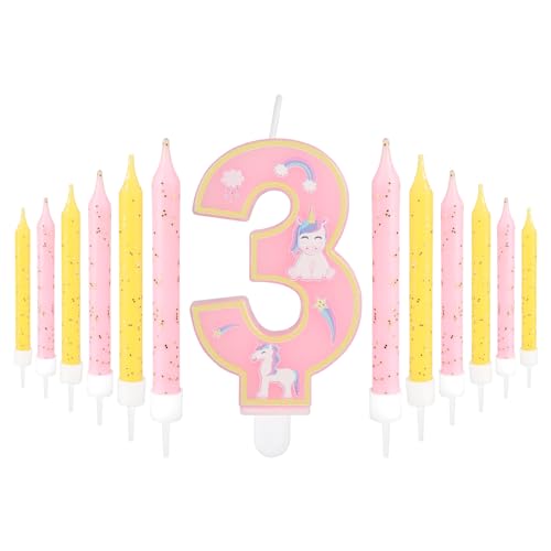 Einhorn-Kerze zum 3rd Geburtstag für Mädchen, 3rd Geburtstag, Dekoration Einhorn-Geburtstag Zahl 3 Kerze für Kuchen, rosa Kerzen Kuchenaufsatz für Einhorn-Thema, rosa Geburtstagsparty-Zubehör Einhorn-Kerze zum 3rd Geburtstag für Mädchen, 3rd Geburtstag, Dekoration Einhorn-Geburtstag Zahl 3 Kerze für Kuchen, rosa Kerzen Kuchenaufsatz für Einhorn-Thema, rosa Geburtstagsparty-Zubehör von mciskin