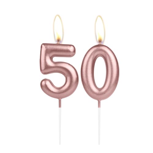 Sparkling Light Rose Gold 50th Birthday Number Candle, Rose Gold Number 32 Cake Candle, Birthday Cake Topper Cupcake Girl Boy, Wedding Anniversary Decoration Sparkling Light Rose Gold 50th Birthday Number Candle, Rose Gold Number 32 Cake Candle, Birthday Cake Topper Cupcake Girl Boy, Wedding Anniversary Decoration von mciskin
