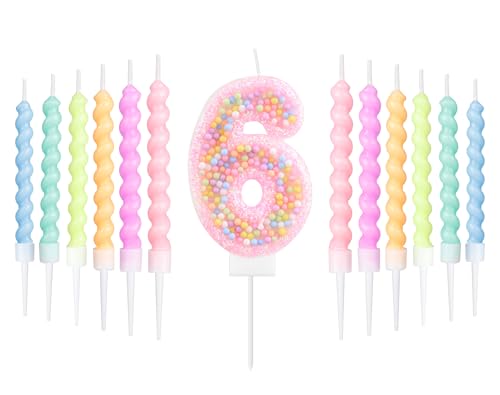 mciskin Macaron zum 6. Geburtstag Kerzen Set,zum 6th Geburtstag Dekoration für Mädchen,rosa Zahl 6 Kerzen und 12 spiralen Party Kerzen für Kuchen,Regenbogen Kuchenaufsatz für Macaron Party Dekoration mciskin Macaron zum 6. Geburtstag Kerzen Set,zum 6th Geburtstag Dekoration für Mädchen,rosa Zahl 6 Kerzen und 12 spiralen Party Kerzen für Kuchen,Regenbogen Kuchenaufsatz für Macaron Party Dekoration von mciskin