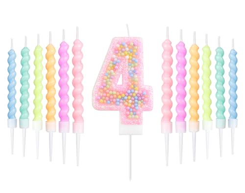 mciskin Macaron zum 4. Geburtstag Kerzen Set,zum 4th Geburtstag Dekoration für Mädchen,rosa Zahl 4 Kerzen und 12 spiralen Party Kerzen für Kuchen,Regenbogen Kuchenaufsatz für Macaron Party Dekoration mciskin Macaron zum 4. Geburtstag Kerzen Set,zum 4th Geburtstag Dekoration für Mädchen,rosa Zahl 4 Kerzen und 12 spiralen Party Kerzen für Kuchen,Regenbogen Kuchenaufsatz für Macaron Party Dekoration von mciskin