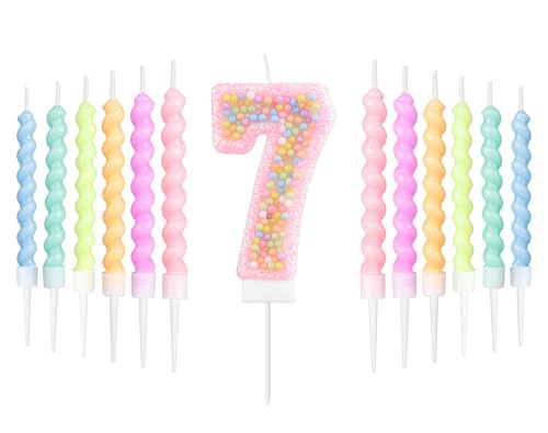 mciskin Macaron zum 7. Geburtstag Kerzen Set,zum 7th Geburtstag Dekoration für Mädchen,rosa Zahl 7 Kerzen und 12 spiralen Party Kerzen für Kuchen,Regenbogen Kuchenaufsatz für Macaron Party Dekoration mciskin Macaron zum 7. Geburtstag Kerzen Set,zum 7th Geburtstag Dekoration für Mädchen,rosa Zahl 7 Kerzen und 12 spiralen Party Kerzen für Kuchen,Regenbogen Kuchenaufsatz für Macaron Party Dekoration von mciskin