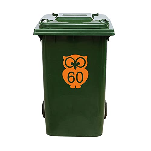 Kliko Aufkleber / Müllkasten Aufkleber - Nummer 60 - 17 x 22 - Orange von mcliving