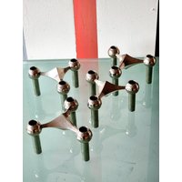 4 Nagel Quist Stoffi Modular Candleholder S22 Holders Mid Century Modern Candelabra Candlestick Aubock von mcmdsigns