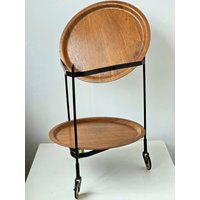 Jie Gantofta Impala Ary Nybro Folding Teak Danish Modern Bar Trolley Serving Cart Denmark Silva Mid Century Paul Nagel Design von mcmdsigns