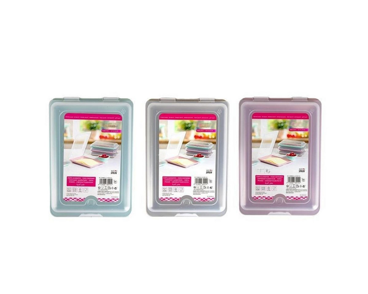 meberg Frischhaltedose Hochwertige Aufschnittboxen 3er Set Pastell od. Bunt Wurstbox, (Vorratsdosen integrierte Servierplatte Frischhaltedose Aufschnitt Box, 3x Aufschnittbox in Pastell oder Bunt), Wurstdose platzsparend stapelbar Stapelboxen von meberg