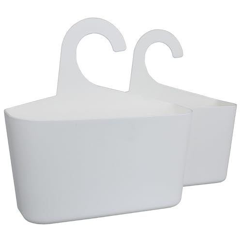 meberg LA05 Duschkorb zum Hängen Duschregal Weiß Badregal Utensilo Aufbwahrungskorb Hängekorb Duschkorb Hängeregal (2er Set Weiss) von meberg
