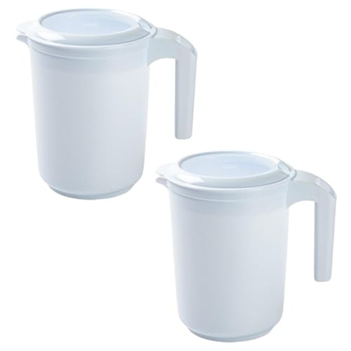 meberg PF1496301_x2 Rührschüssel 2er Set Mixbecher für Stabmixer Weiß Kunststoff Sahnebecher Becherset mit Spritzschutz Eischneebecher 1,5 L Rühschüsselset mit Deckel meberg PF1496301_x2 Rührschüssel 2er Set Mixbecher für Stabmixer Weiß Kunststoff Sahnebecher Becherset mit Spritzschutz Eischneebecher 1,5 L Rühschüsselset mit Deckel von meberg