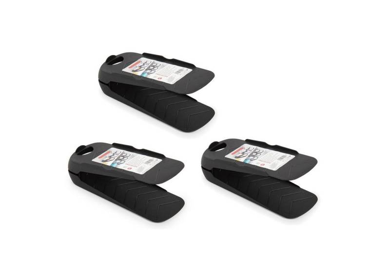 meberg Schuhregal Schuhgestell Schwarz 3er od. 6er Set Kunststoff 28 cm, Stapelsystem Halter Schuhregalsystem Ordnung 3-tlg., Schuhschrank Regal Schuhhalter platzsparend von meberg