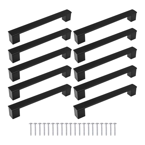 Meblando Möbelgriffe Set 10 Stück, schrankgriffe- griffe für küchenschränke Schwarz, 160 mm griffe möbel- türgriffe küche, universal schubladengriffe und küchengriffe Kleiderschrank Griff von meblando.pl