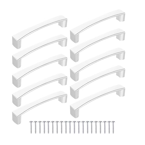 Meblando Möbelgriffe Set 10 Stück, schrankgriffe- griffe für küchenschränke Silber matt, 96 mm griffe möbel- türgriffe küche, universal schubladengriffe und küchengriffe Kleiderschrank Griff von meblando.pl