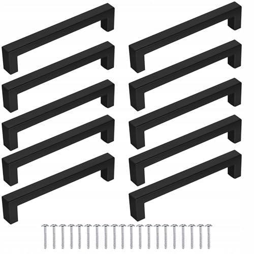 Meblando Möbelgriffe Set 10 Stück, schrankgriffe- griffe für küchenschränke silber, 128 mm griffe möbel- türgriffe küche, universal schubladengriffe und küchengriffe Kleiderschrank von meblando.pl