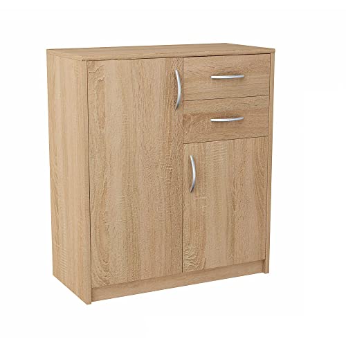 Meblando allzweckschrank 74 x 35 x 85 cm, kommode Eiche, mehrzweckschrank- aktenschrank oder Flur möbel, kommode mit schubladen 74 cm breit, komodenschrank von meblando.pl