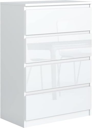 meble masztalerz Kommode Matt mit 4 Schubladen 70 cm, Sideboard Wohnzimmer, Kommode Schlafzimmer H: 102 cm, B: 70 cm, T: 39 cm Kommode mit Schubladen, Schubladenschrank (Weiss Hochglanz) meble masztalerz Kommode Matt mit 4 Schubladen 70 cm, Sideboard Wohnzimmer, Kommode Schlafzimmer H: 102 cm, B: 70 cm, T: 39 cm Kommode mit Schubladen, Schubladenschrank (Weiss Hochglanz) von meble masztalerz