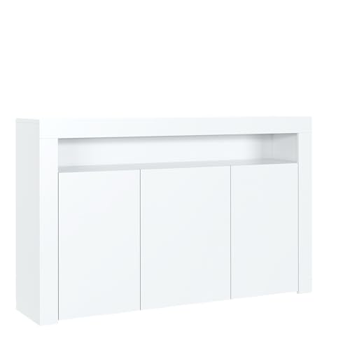 meble masztalerz Kommode Weiß Matt mit 3 Türen - 145,2x92x35cm - Kommode für Wohnzimmer, Schlafzimmer - Türschrank von meble masztalerz