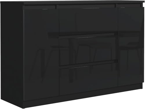 meble masztalerz Kommode 120 cm Schwarz mit Hochglanz-Fronten mit 3 Schubladen und 2 Türen - 120,4 x 78,2 x 39 cm - Sideboard Wohnzimmer, Schlafzimmer - Schubladenschrank - Komodenschrank meble masztalerz Kommode 120 cm Schwarz mit Hochglanz-Fronten mit 3 Schubladen und 2 Türen - 120,4 x 78,2 x 39 cm - Sideboard Wohnzimmer, Schlafzimmer - Schubladenschrank - Komodenschrank von meble masztalerz