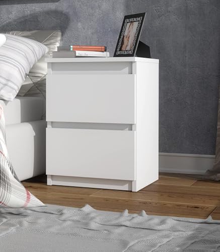 meble masztalerz Nachttisch 2er Set Weiß Matt- 40 cm - Beistelltisch - Moderner Nachtschrank - Bedside Table - Telefontisch - Eleganter Beistellschrank - Grifflose Schubladen meble masztalerz Nachttisch 2er Set Weiß Matt- 40 cm - Beistelltisch - Moderner Nachtschrank - Bedside Table - Telefontisch - Eleganter Beistellschrank - Grifflose Schubladen von meble masztalerz