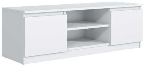 meble masztalerz TV Schrank Weiss Matt mit 2 Ablagen und 2 Türen, 120 cm, Lowboard, Stehender RTV Schrank, Wohnzimmer Möbel von meble masztalerz