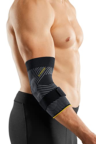 medi Epicomed E+motion 3.0 sportliche Ellenbogenbandage mit 3D-Silikon-Quarz-Pelotte | Größe: IV | Optimales Feuchtigkeitsmanagement | Abnehmbares Gurtband | Geruchshemmend & Thermoregulierend von medi