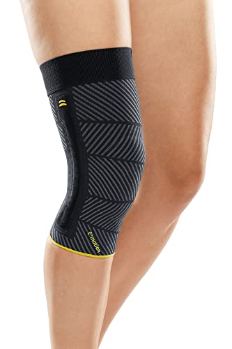 medi Genumedi E+motion 3.0 sportliche Kniebandage Extraweit mit 3D mit Silikon-Quarz Pelotte | Größe: V | Perfect-Fit Haftband | Einfaches Anziehen | Geruchshemmend & Thermoregulierend von medi