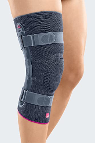 medi - Genumedi pro | Knieorthese mit Patella-Pelotte Extraweit mit Haftband | Silber | Größe IV| Kniebandage zur Knie Gelenk Stabilisierung | Knee Support | Bandage Kniegelenk Stabilisator von medi