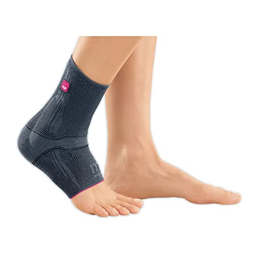 medi Levamed Sprunggelenkbandage unisex | Silber | Größe II | Gelenkbandage zur Stabilisierung des Sprunggelenks | Beidseitig tragbar | Einzigartiges Komfortgestrick | Erweiterte Entlastungszone von medi