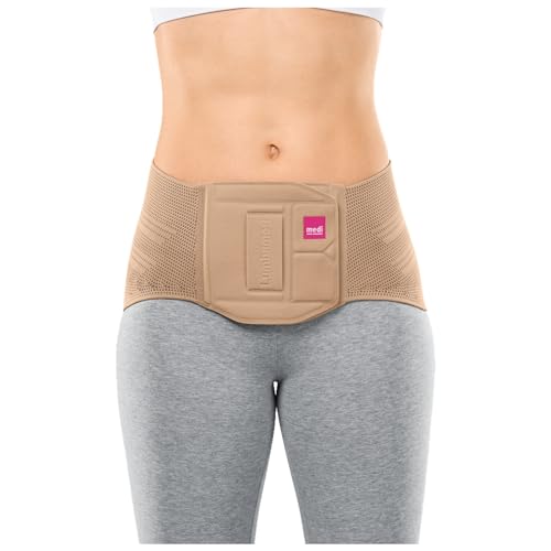 medi Lumbamed Basic Rückenbandage Lumbalstützorthese für Damen | Farbe: Sand | Größe: V | Feuchtigkeitsregulierend und Atmungsaktiv von medi