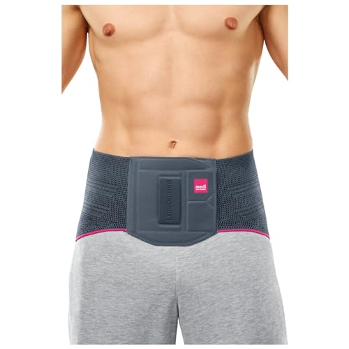 medi Lumbamed Plus Rückenbandage für Herren - Lumbalstützorthese zur Stabilisierung mit Vario-Flex-Pelotte - Farbe: Silber - Größe: III - Feuchtigkeitsregulierend und Atmungsaktiv von medi