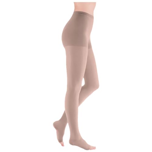 medi mediven Plus Kompressions-Strumpfhose | Strapazierbar | Antibakterielle Wirkung | KKL 2 | Größe: II | Farbe: Cashmere | Geschl. Spitze | Kurz | Ohne Haftband von medi