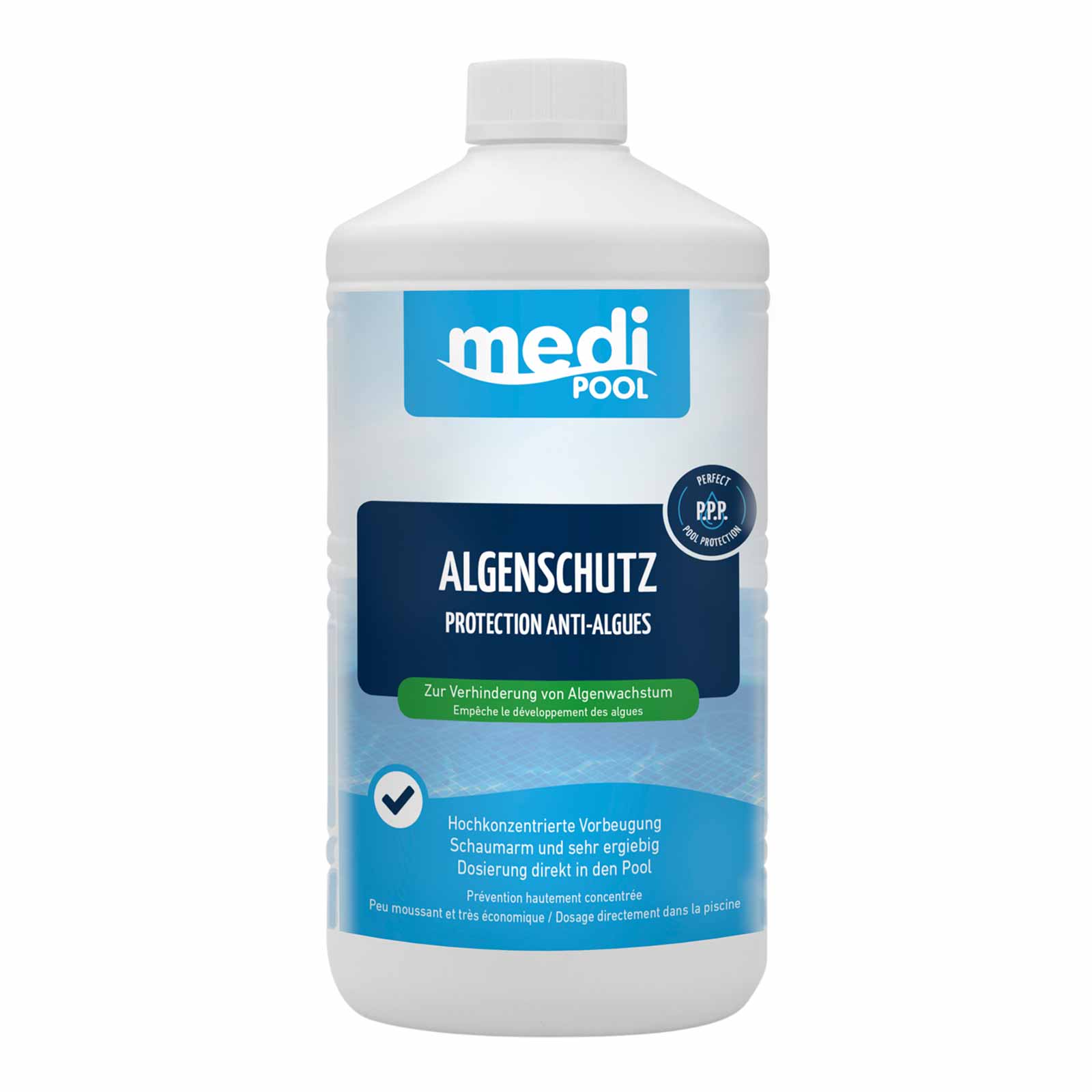 mediPOOL Algenschutz, Algenverhütung, Algenvernichter, Algenschutzmittel Inhalt:1 Liter von mediPOOL