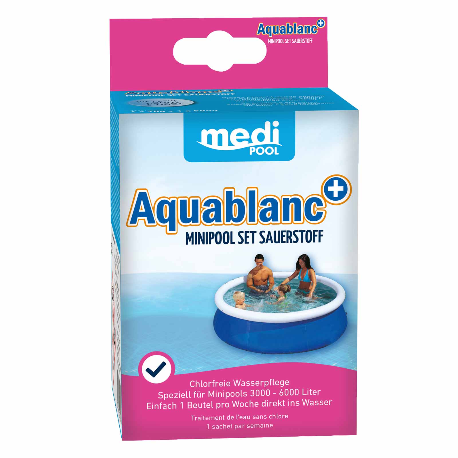 mediPOOL Aquablanc+ MiniPool Monats-Set Sauerstoff, chlorfrei, Algenvorbeugung von mediPOOL