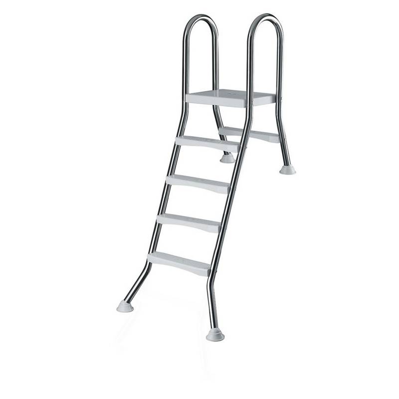 mediPOOL Halbhochbeckenleiter Edelstahl 4 + 1 Stufen, 120 x 40 cm von mediPOOL