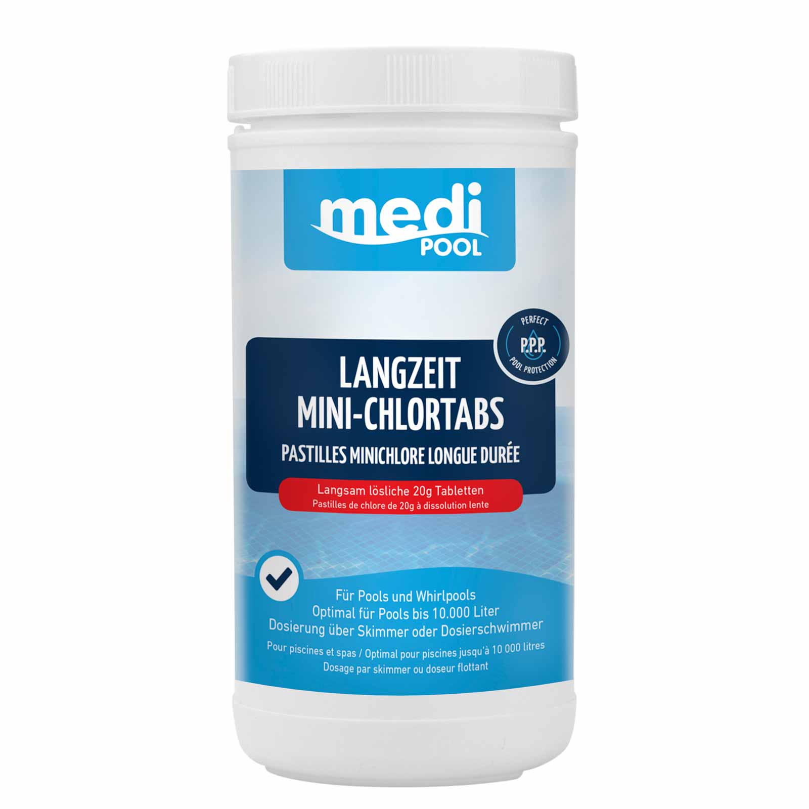 mediPOOL Langzeit-Minichlor Tabs 20g Chlortabletten Chlorlangzeittabletten Pool Inhalt:1 kg von mediPOOL