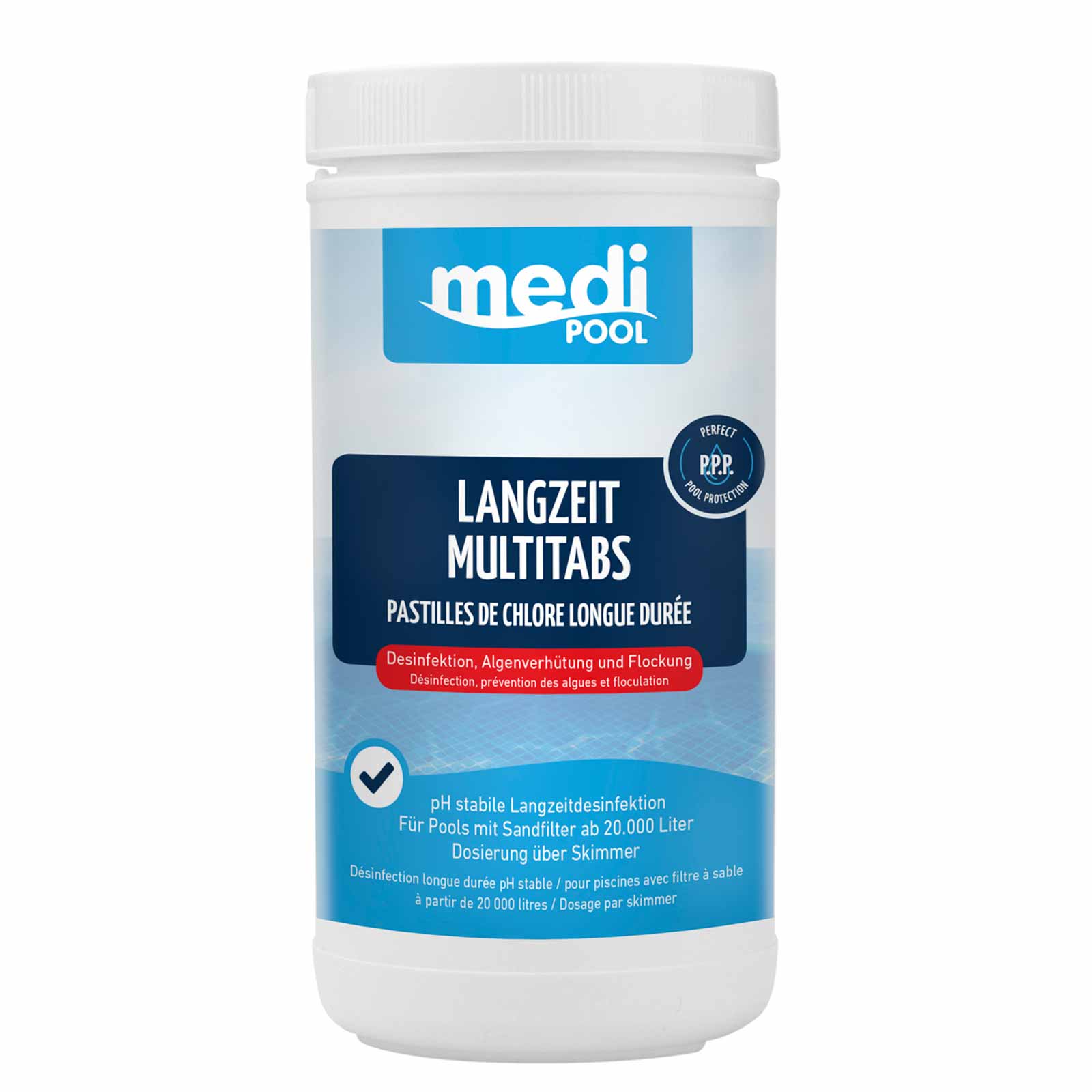 mediPOOL Langzeit-Multi Tabs Multifunktionstabletten Desinfektion Flockmittel Inhalt:1 kg von mediPOOL