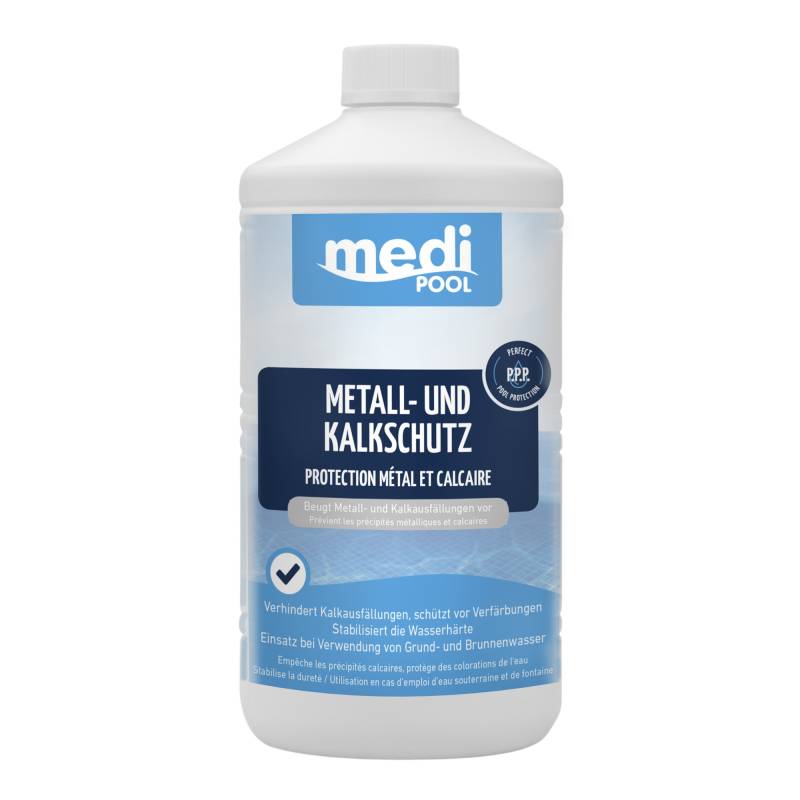 mediPOOL Metall- und Kalkschutz 1 Liter, für die Poolpflege von mediPOOL